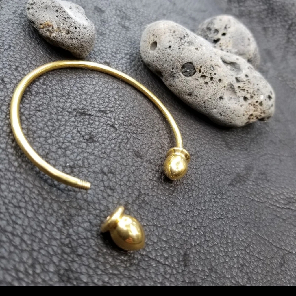 Add Charms Solid Brass Bangle Bracelet Cuff